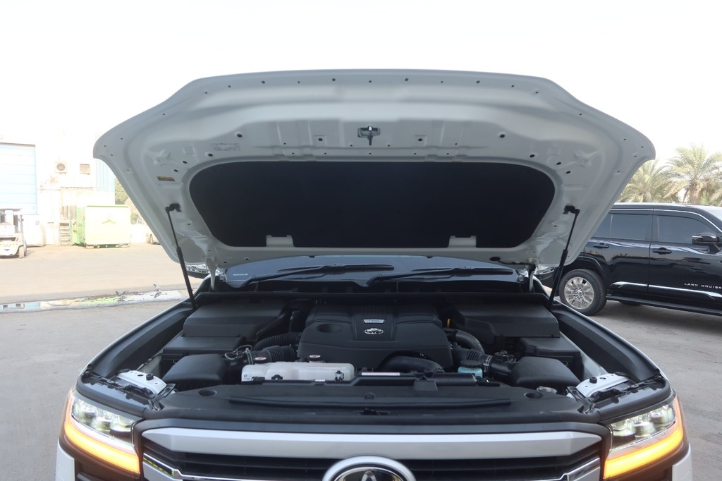 Toyota Land Cruiser ZX engine compartment with V8 engine and factory insulation