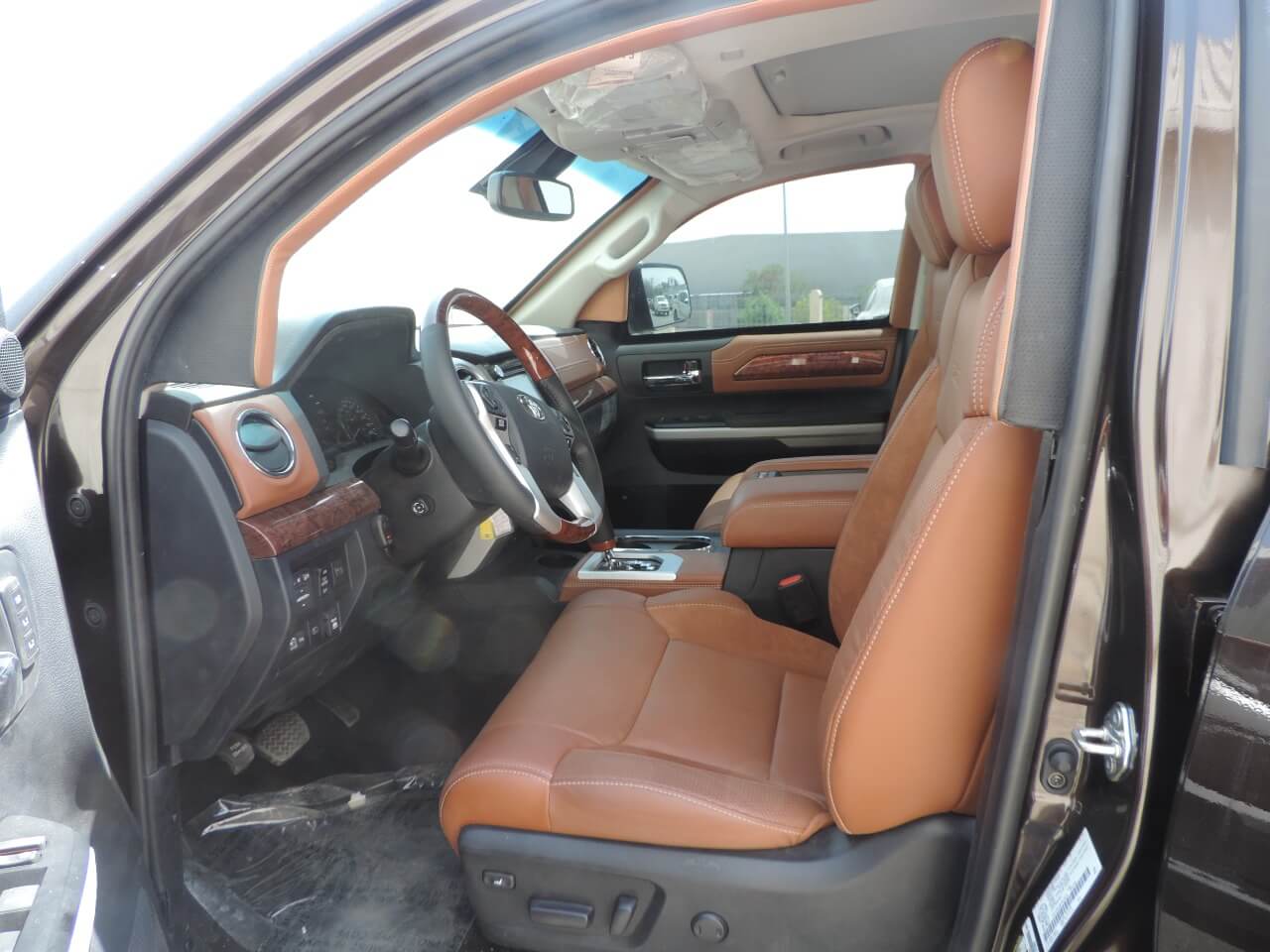Toyota Tundra armored pickup driver seat interior view