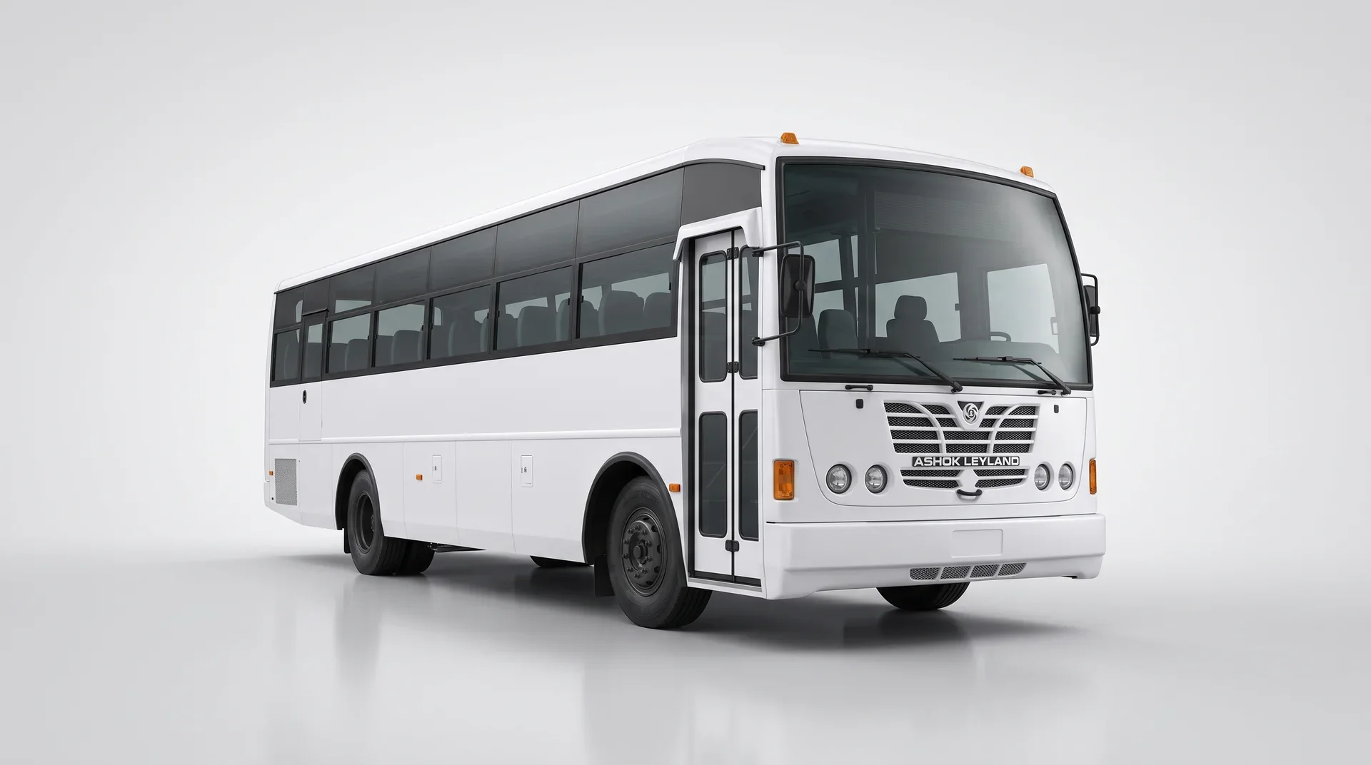 Armored Ashok Leyland Falcon passenger carrier front-right exterior view
