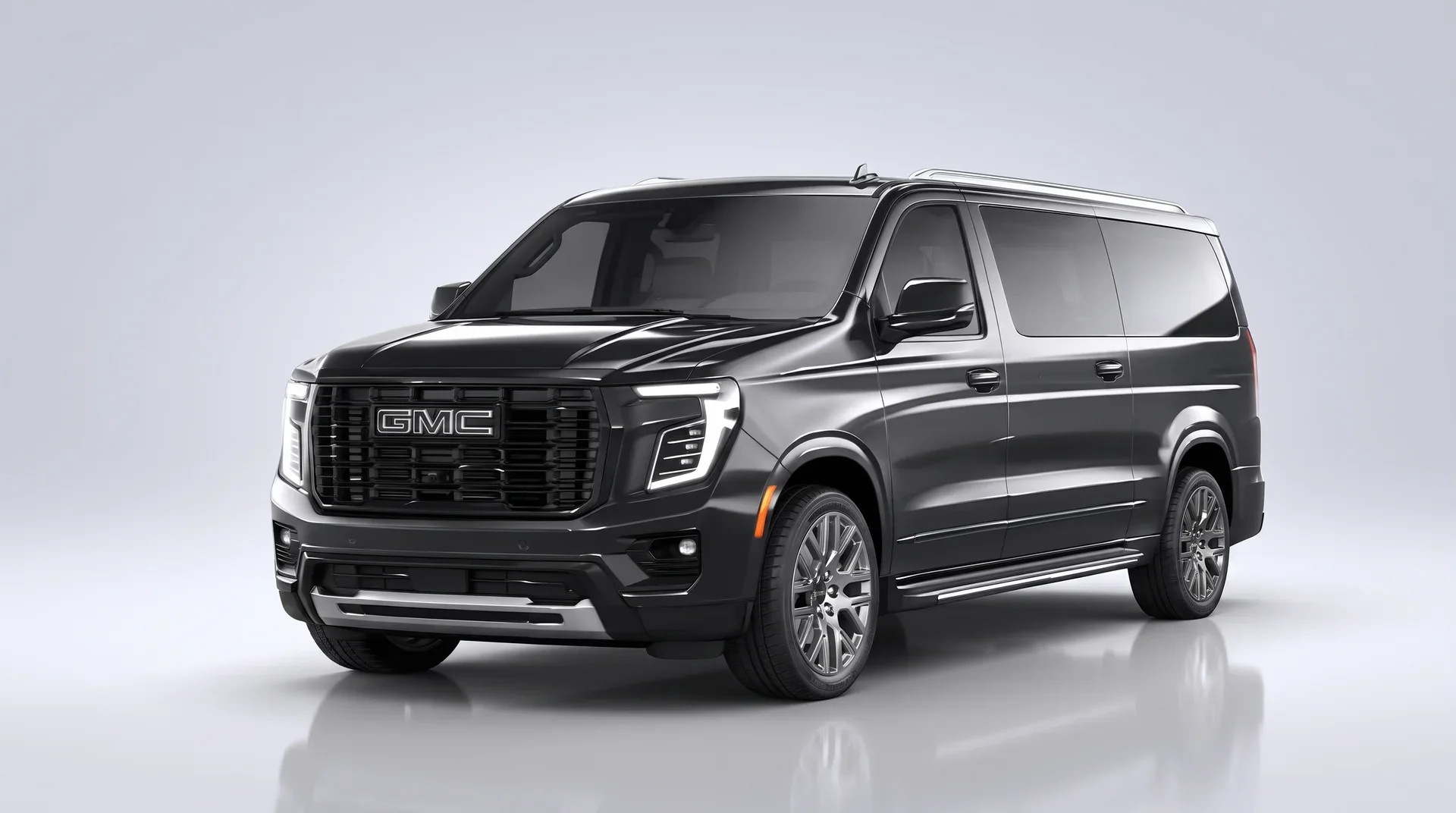 Armored GMC Savana passenger carrier front-left exterior view