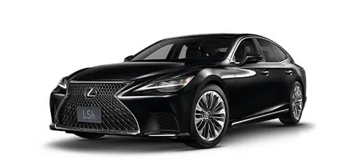 Black Lexus LS armored sedan in front three-quarter view