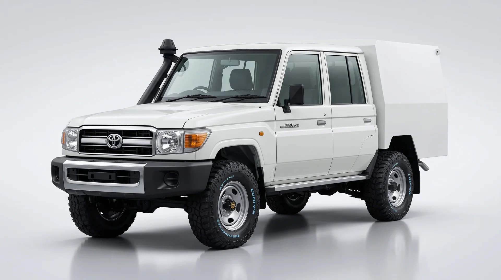 Armored Toyota Land Cruiser pickup front-left exterior view