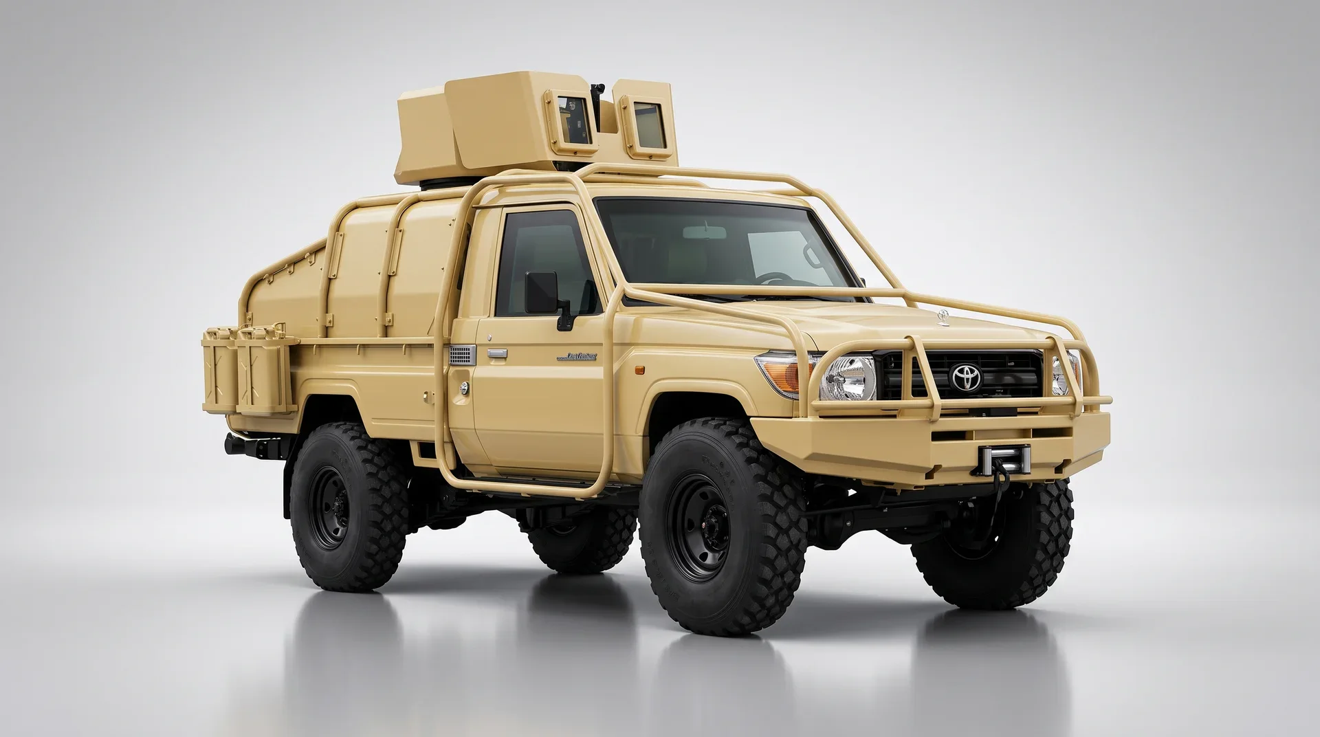 Armored Toyota LC79 LRPV B6 front-right exterior view